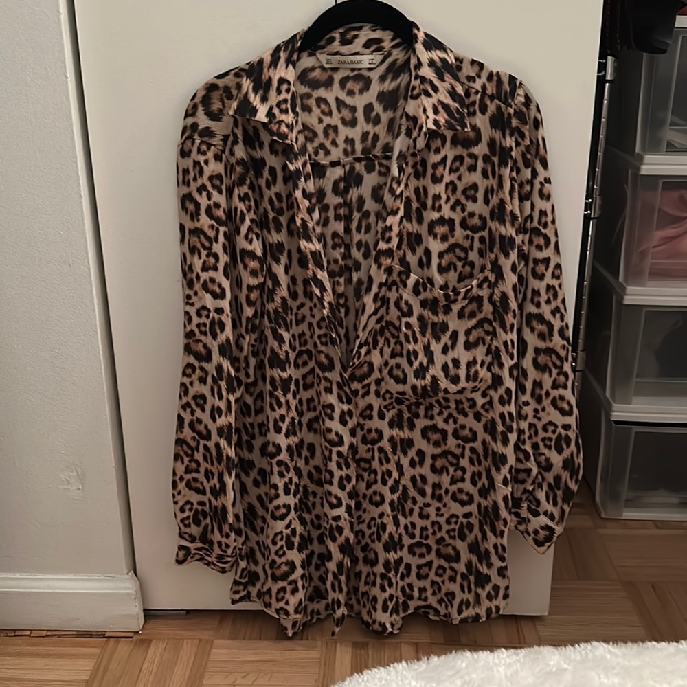 Zara Cheetah Button Up